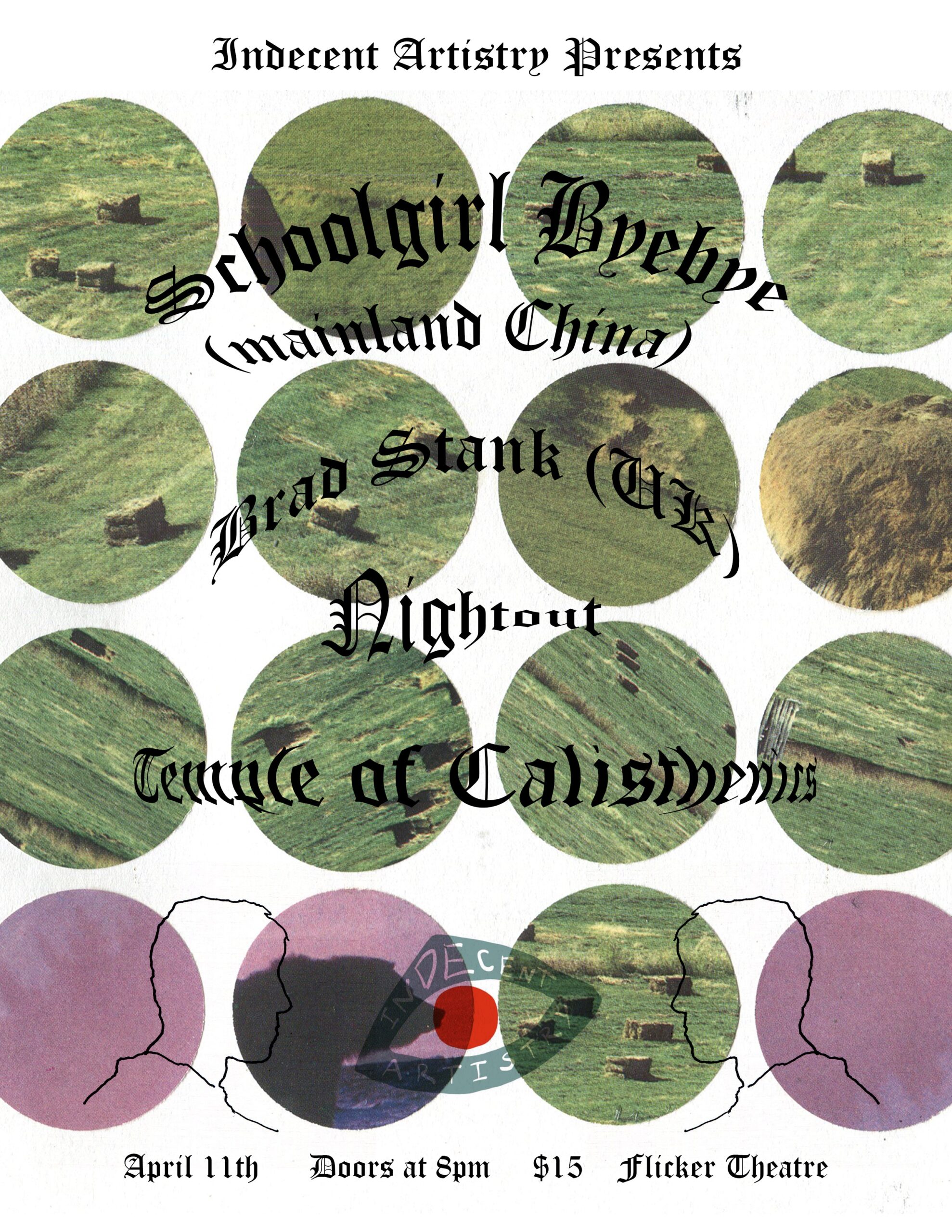 IA PRESENTS: BRad Stank, Schoolgirl Bye bye, w/ Nightout, temple of calisthenics @ flicker 4/11/26