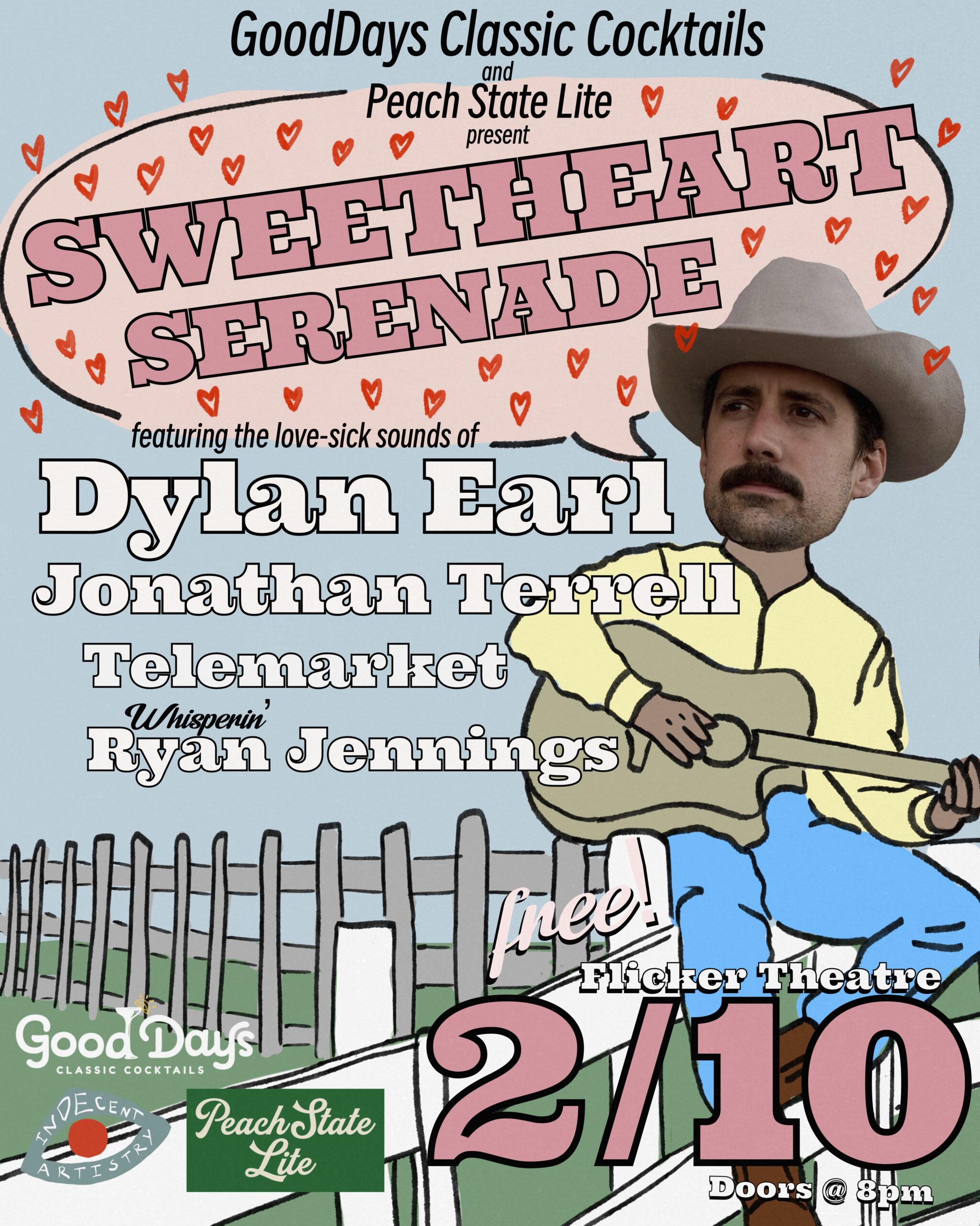IA PRESENTS: Dylan Earl, Jonathan Terrell, Telemarket, Whisperin’ ry @ Flicker 2/10/26