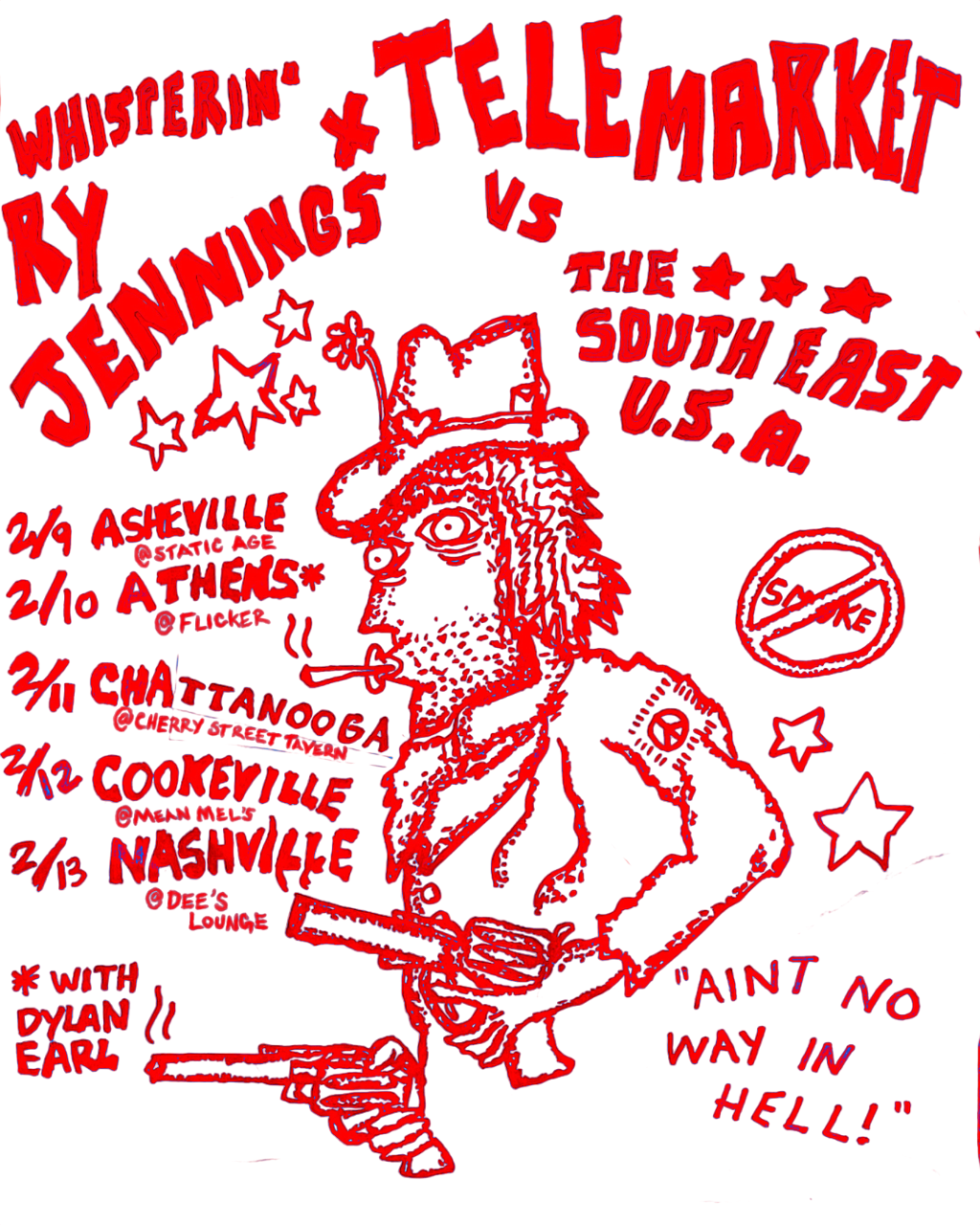 TELEMARKET SOUTHEAST TOUR W/ Whisperin’ Ry jennings